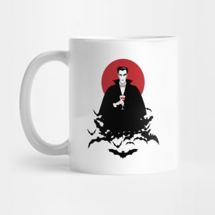 Vampire on a cloud of bats Mug